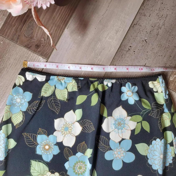 Vintage Black Green & Blue Floral Skirt by LunaChix / 90s Skirt / Y2K - Picture 3 of 10